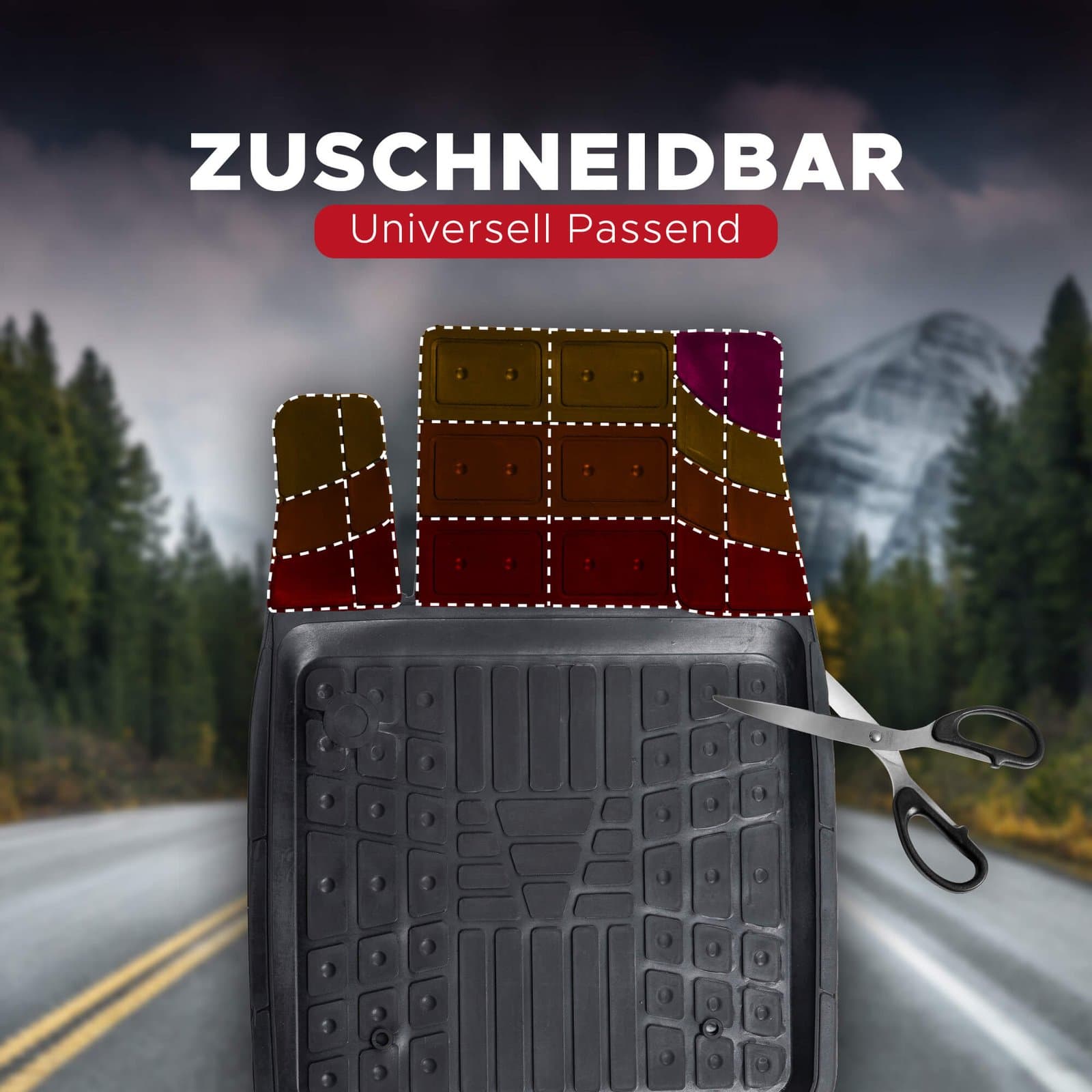 3D Universal Auto Gummi Fussmatten Set