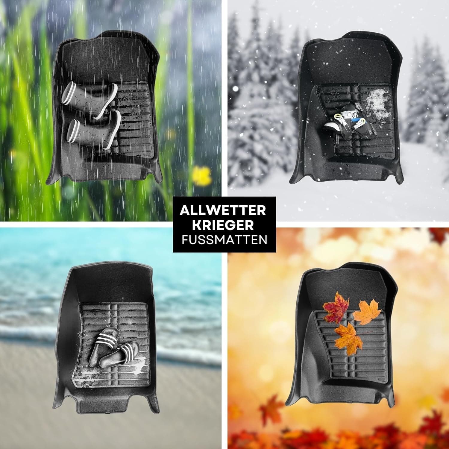 5D Premium Auto Fussmatten TPE Set passend für Audi A4 (B8) Baujahr ab 2007-2015