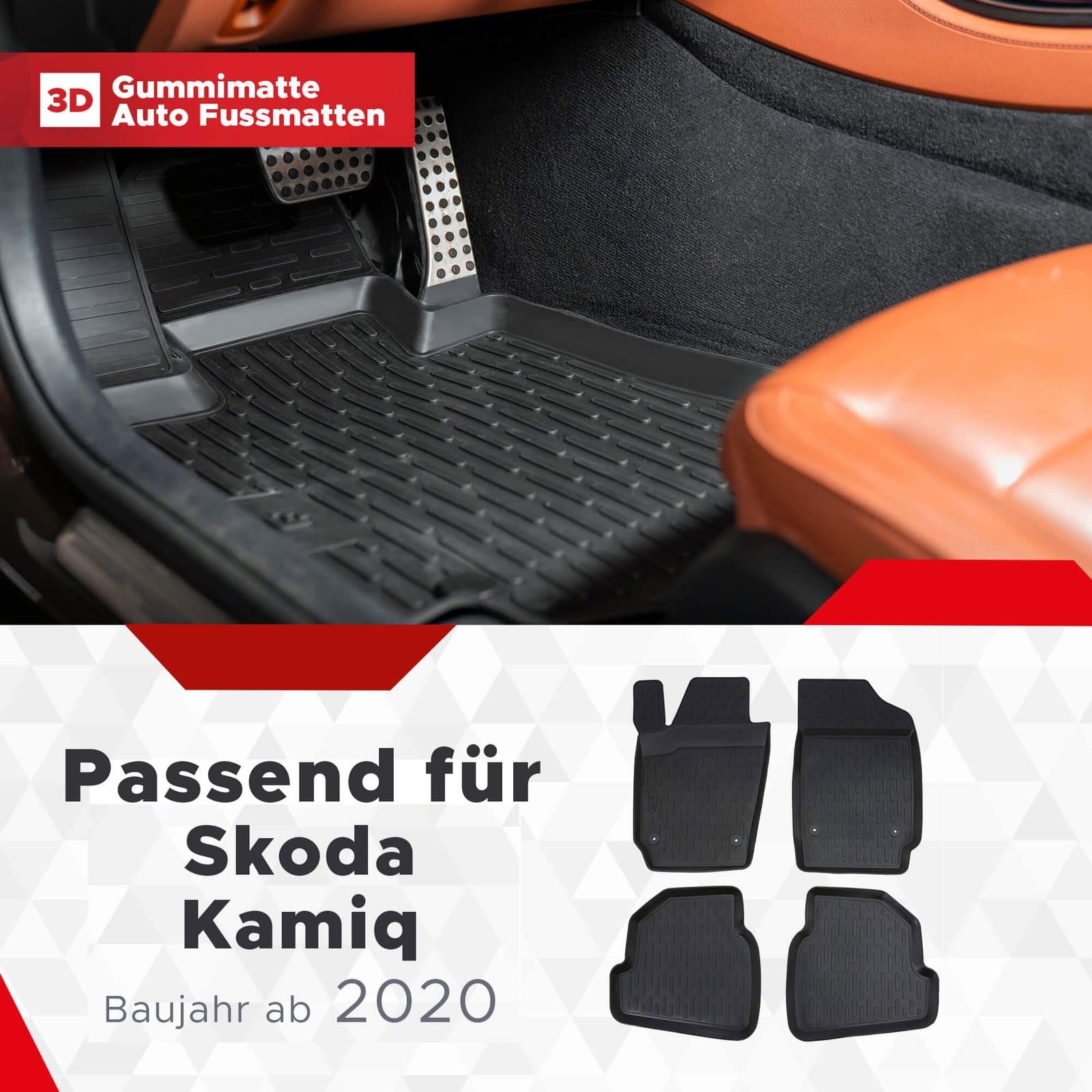 3D Fussmatten passend für Skoda Kamiq ab 2019