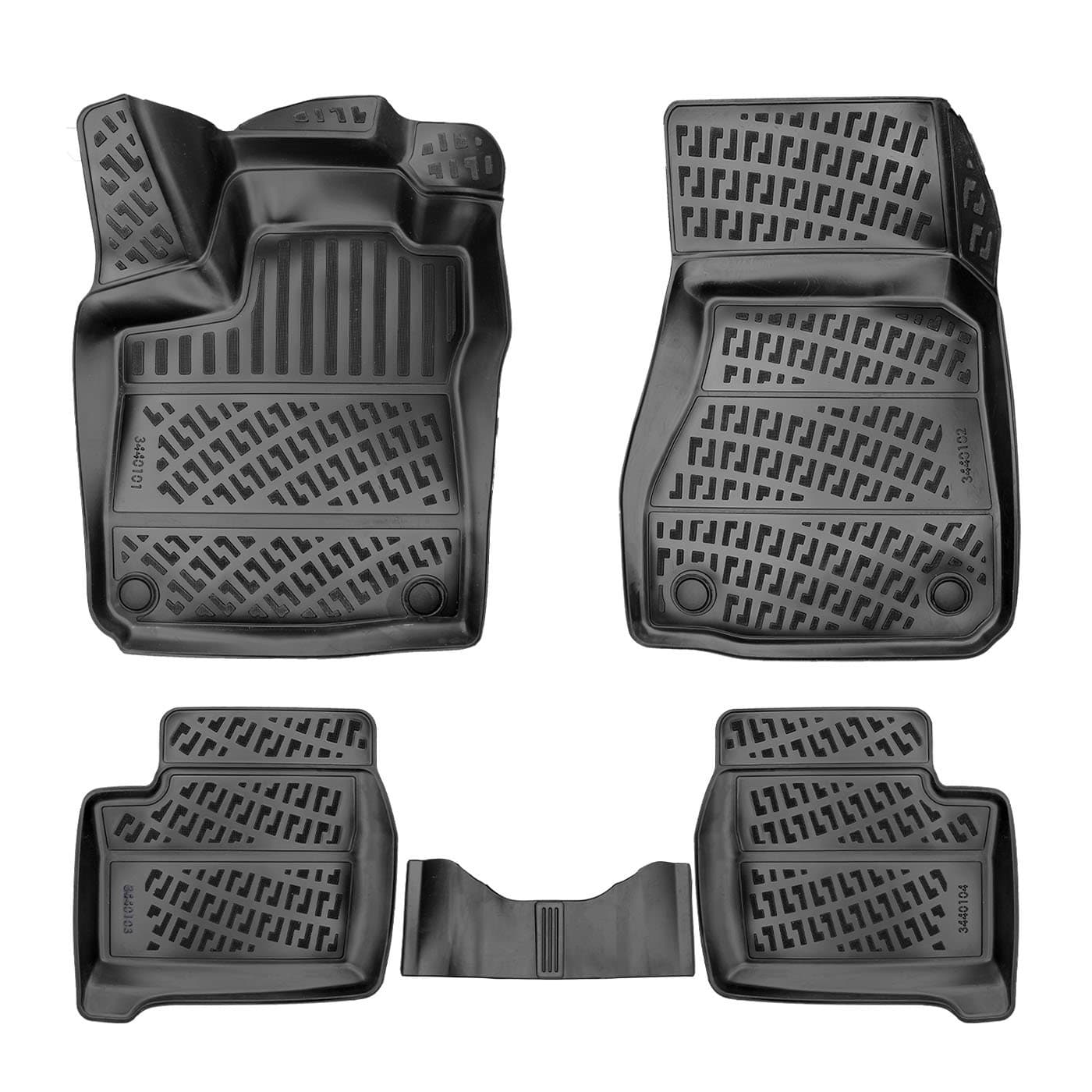 3D Auto Fussmatten Set passend für Smart Forfour ELEKTRO (2.Gen) 4 Türig Baujahr 2014-2021