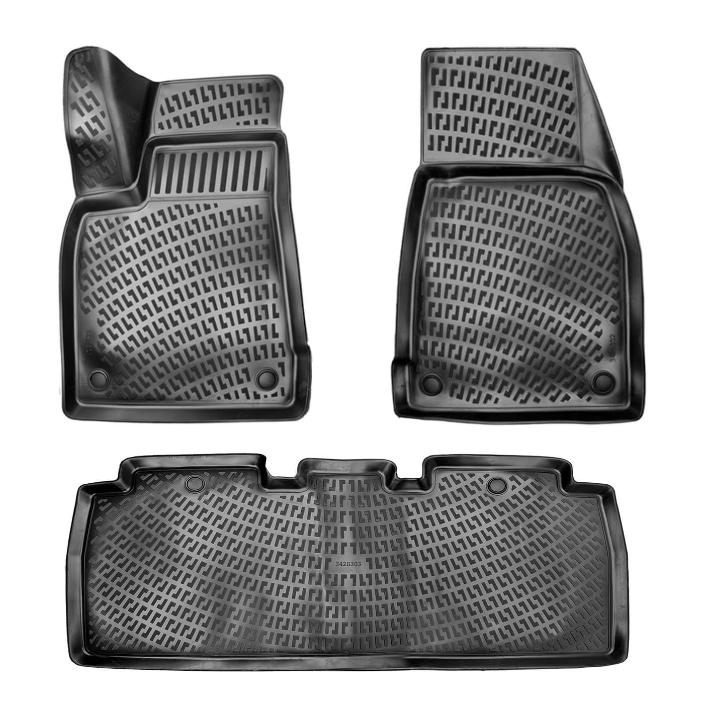 3D Auto Fussmatten Set passend für Tesla Model X 5 Sitz Baujahr 2015-2021