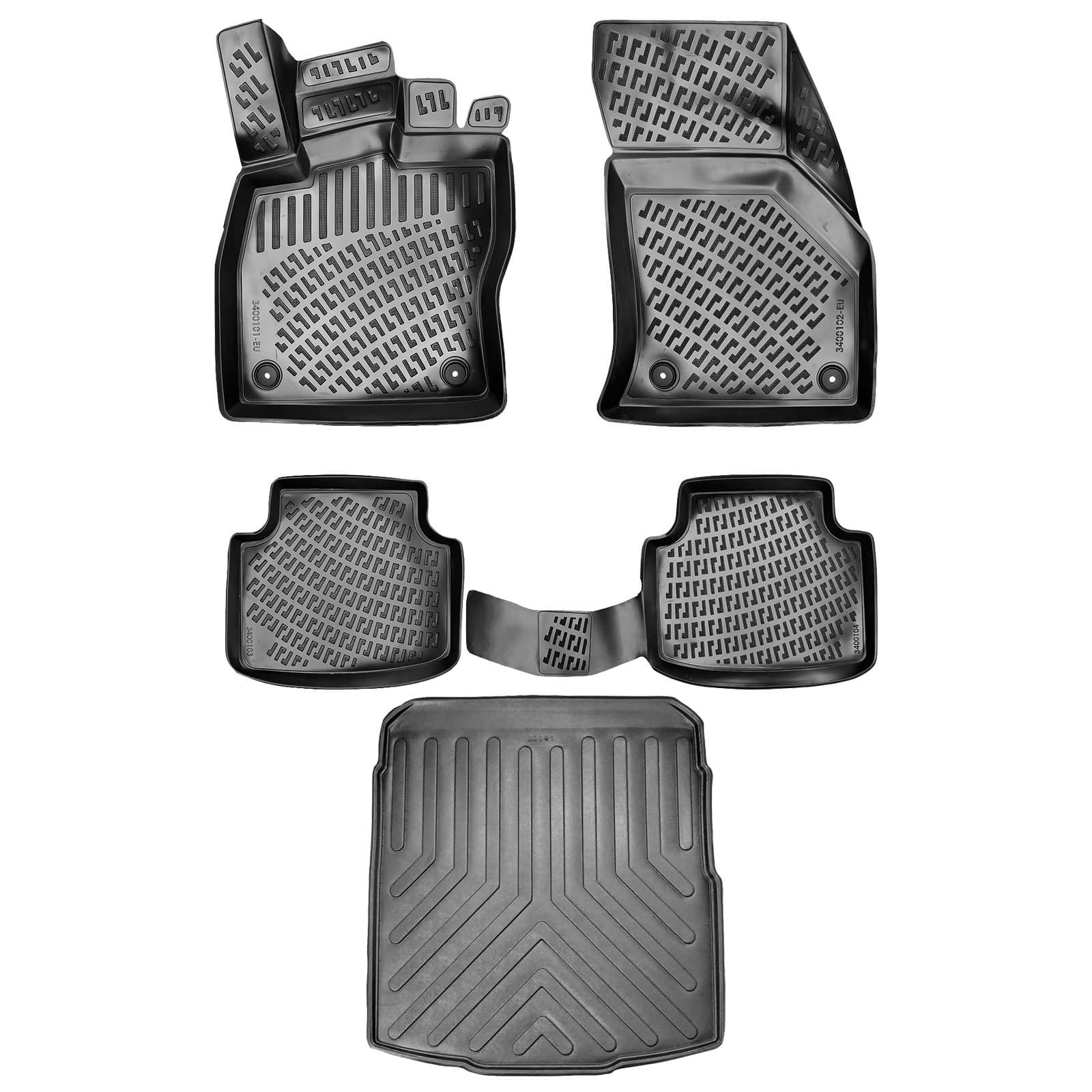 3D Auto Gummimatten &amp; Kofferraumwanne Set für VW PASSAT B8 Variant Baujahr 2015-2023