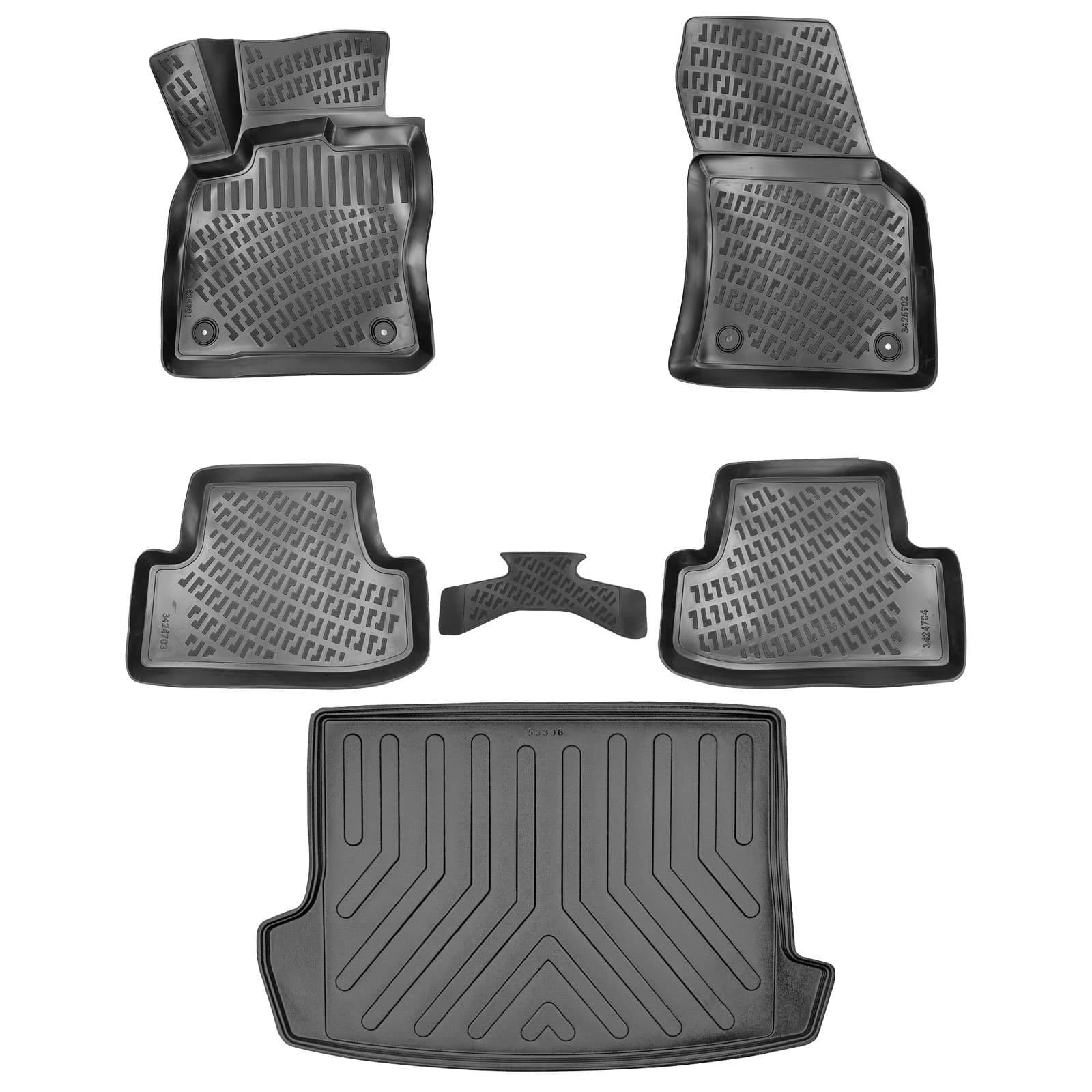 3D Auto Gummimatten &amp; Kofferraumwanne Set für VW T-ROC Baujahr ab 2017