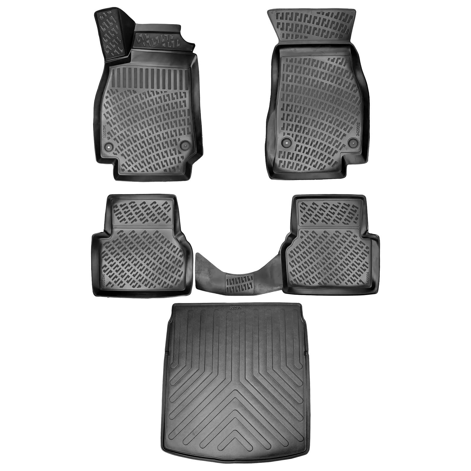 3D Auto Gummimatten &amp; Kofferraumwanne Set für Audi A6 C8 Baujahr ab 2018