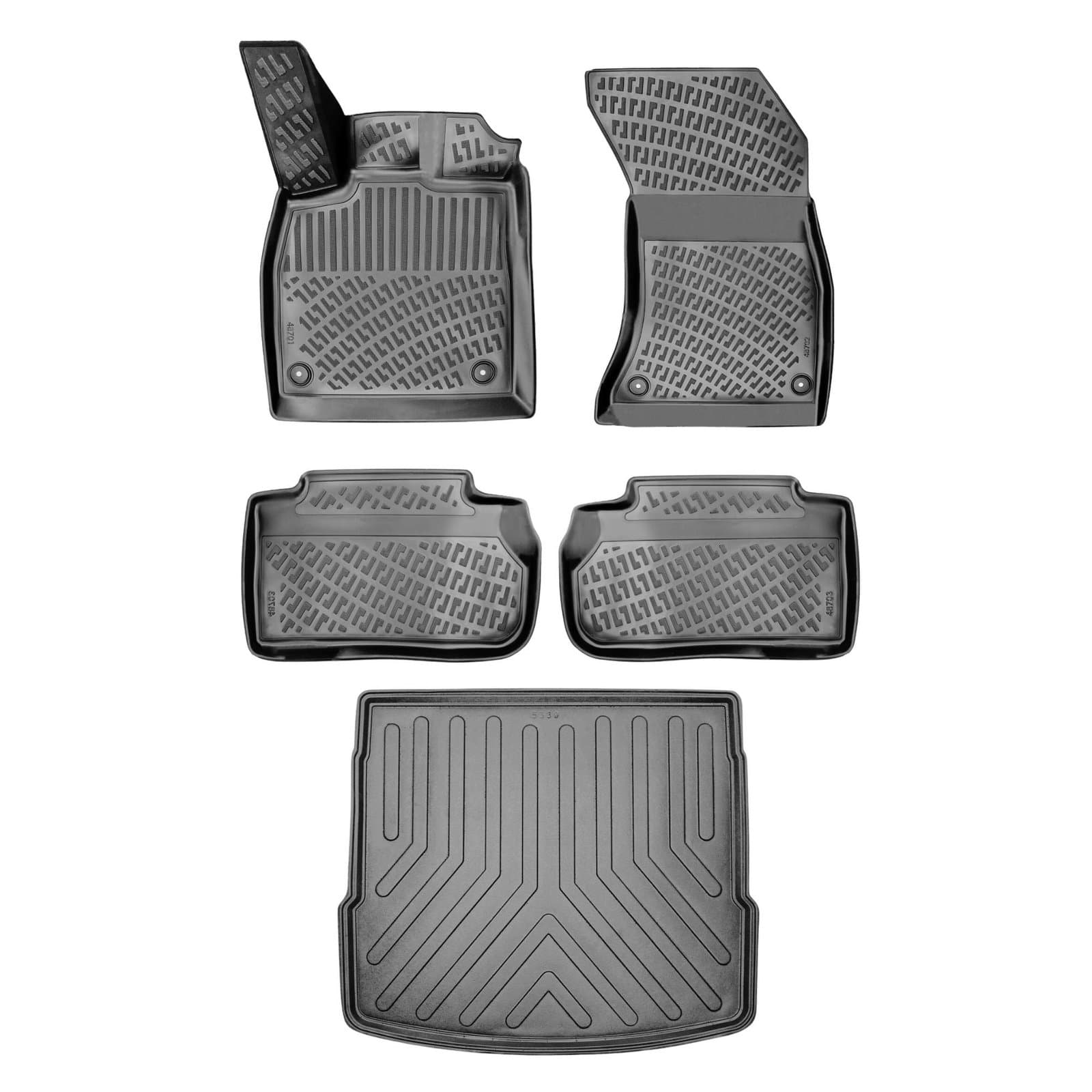 3D Auto Gummimatten &amp; Kofferraumwanne Set für Audi Q5 (1.Gen) Baujahr 2009-2017