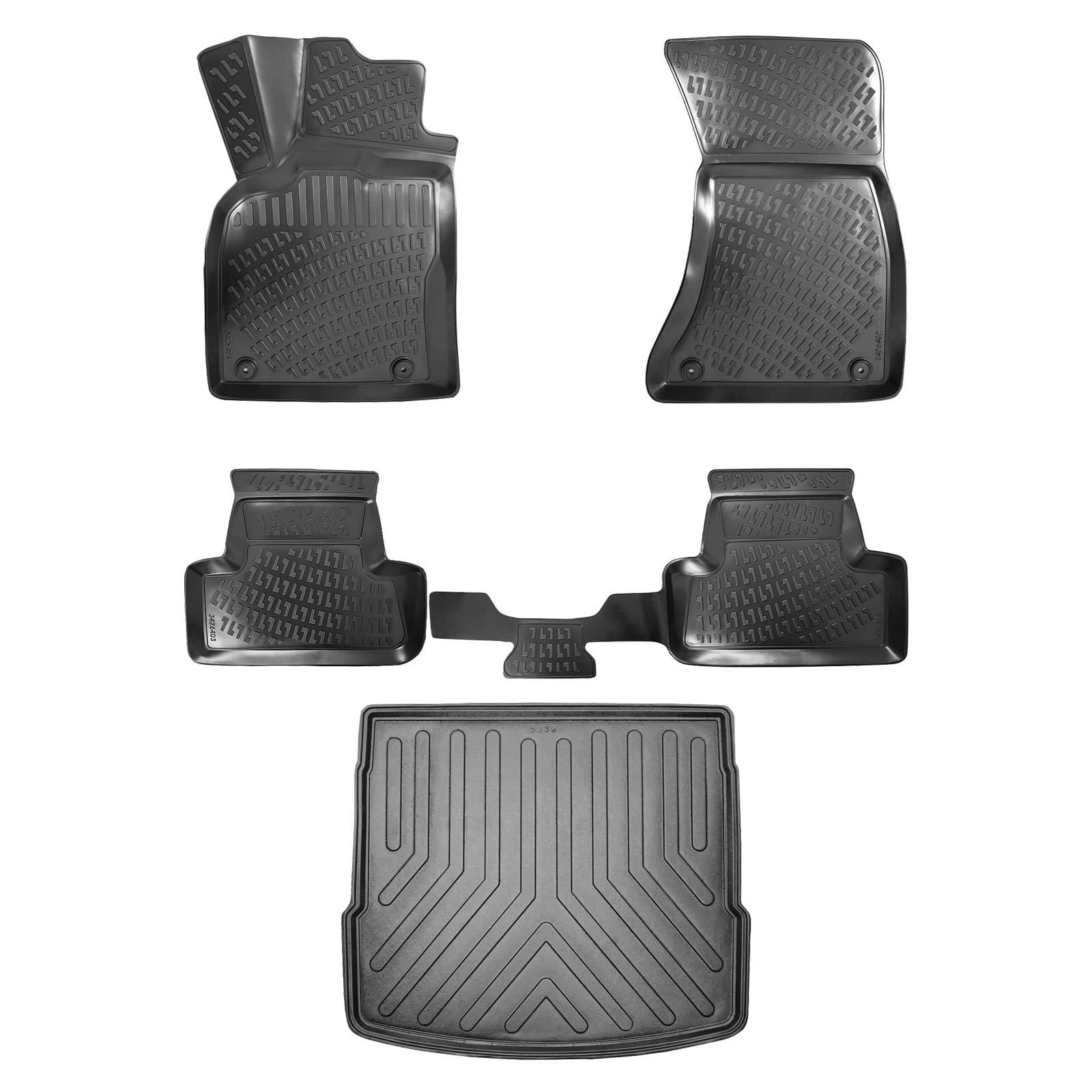 3D Auto Gummimatten &amp; Kofferraumwanne Set für Audi Q5 (2.Gen) ab 2017 ( **Nicht geeignet für Q5 Sportback (seit 2021)** )