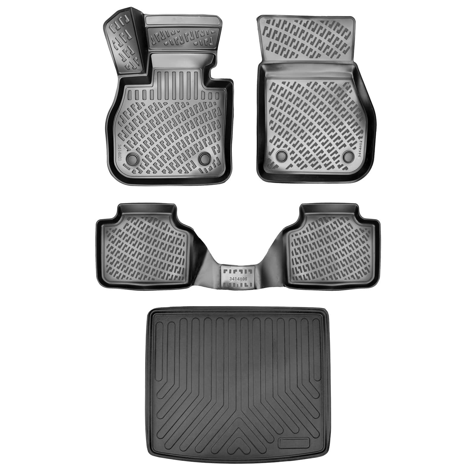 3D Auto Gummimatten &amp; Kofferraumwanne Set für BMW X1 U11 ab 2022 (OBERER LADEBODEN)