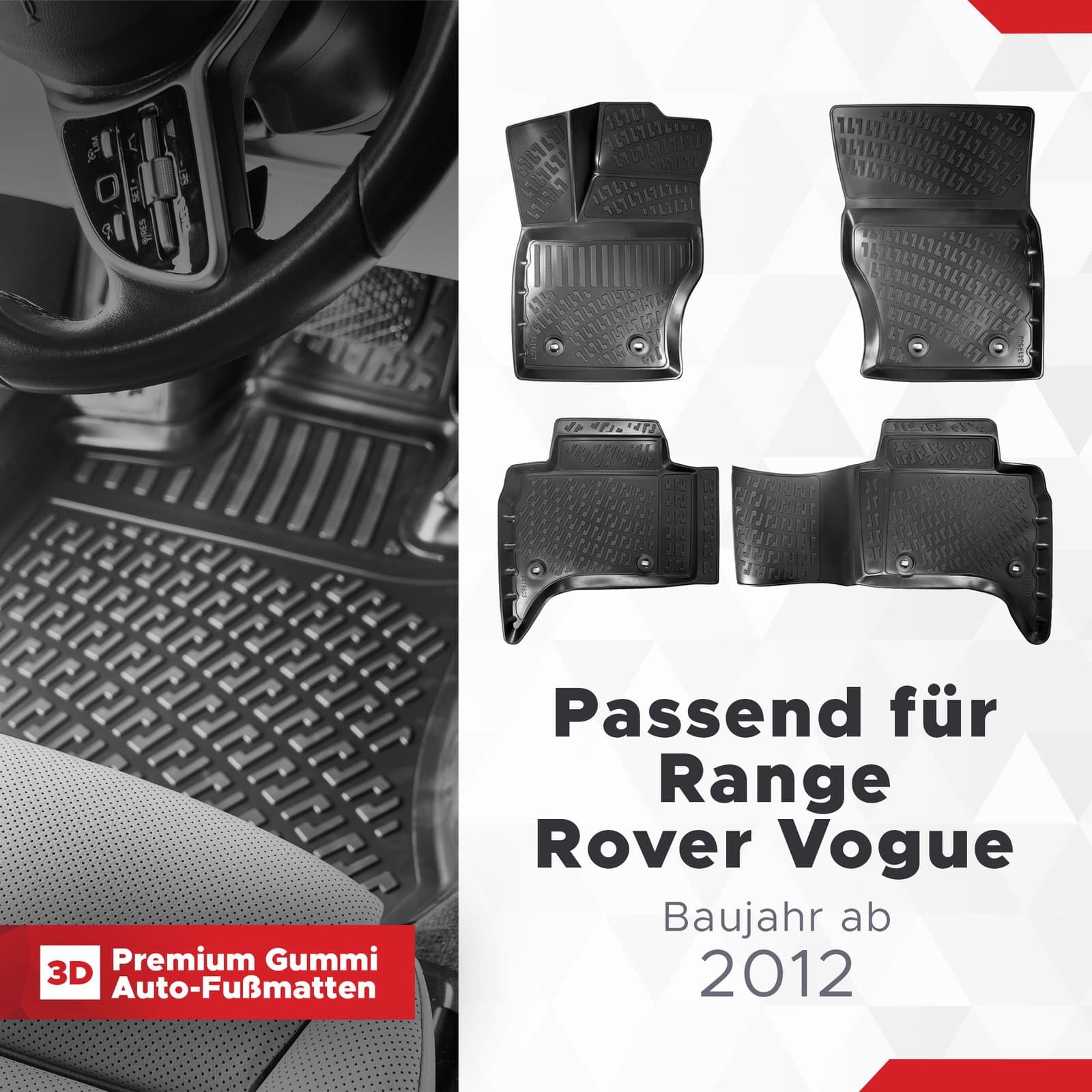 3D Fussmatten passend für Range Rover VOGUE Baujahr ab 2012