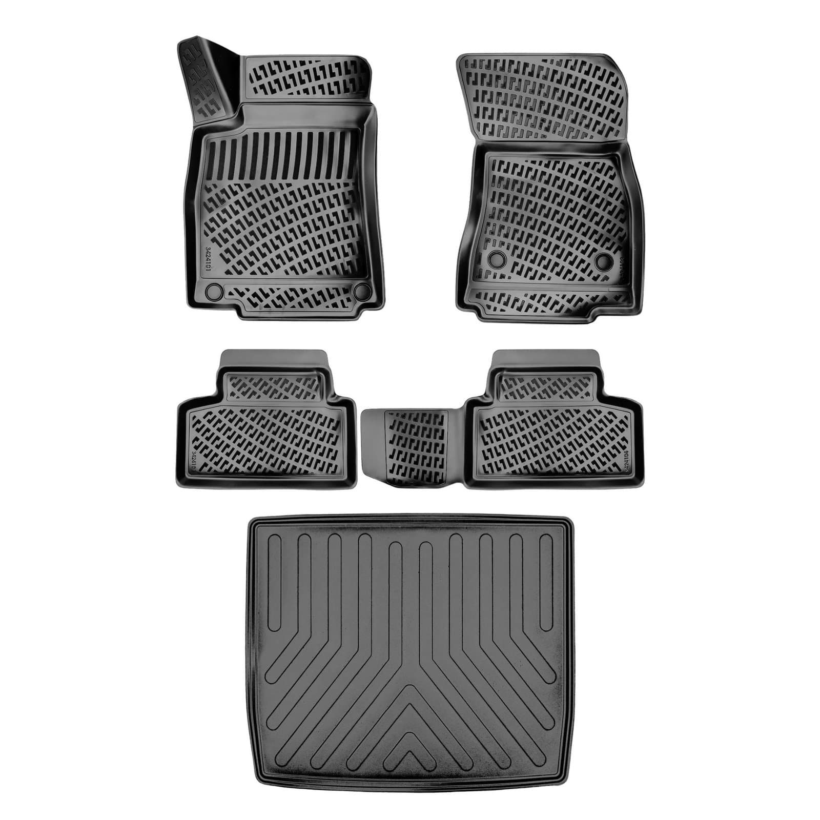 3D Auto Gummimatten &amp; Kofferraumwanne Set für Mercedes GLB X247 Baujahr ab 2019