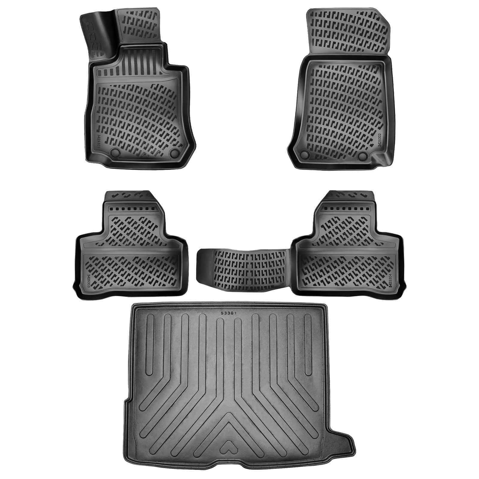 3D Auto Gummimatten &amp; Kofferraumwanne Set für Mercedes GLC X253 Baujahr 2015-2022