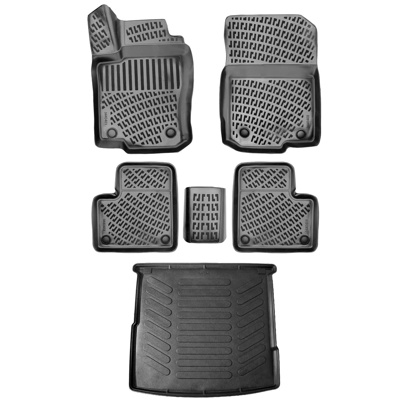 3D Auto Gummimatten &amp; Kofferraumwanne Set für Mercedes GLE W166 Baujahr 2015-2019