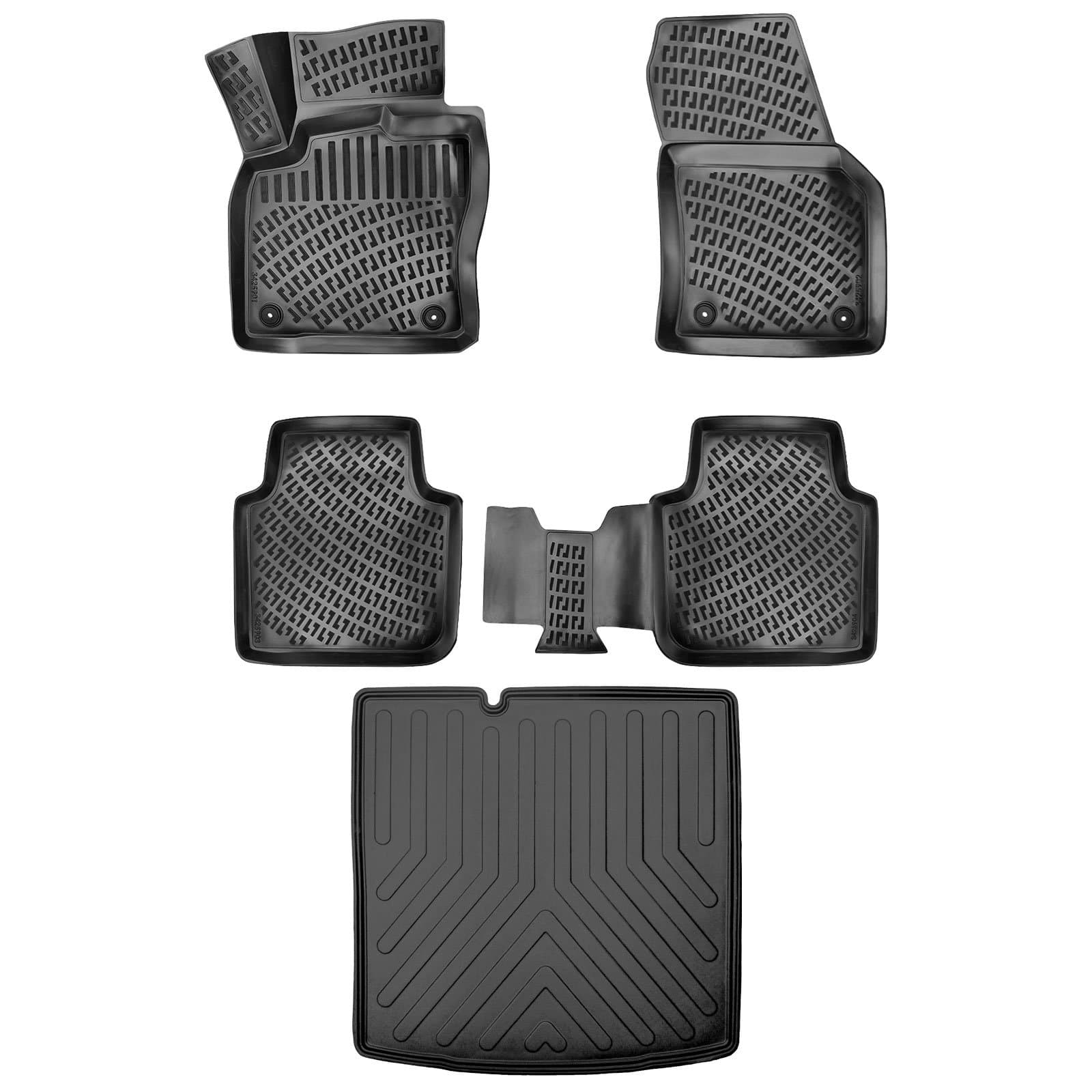 3D Auto Gummimatten &amp; Kofferraumwanne Set für Skoda ENYAQ Baujahr ab 2020