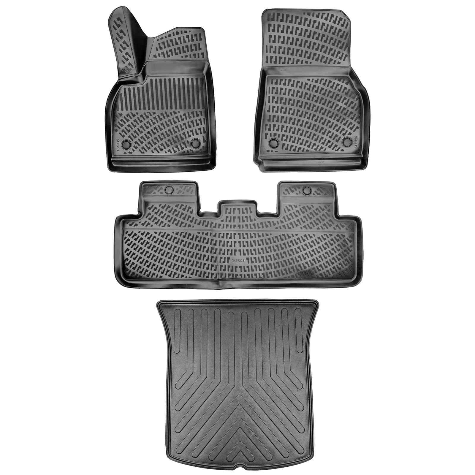 3D Auto Gummimatten &amp; Kofferraumwanne Set für Tesla Model Y Baujahr ab 2020