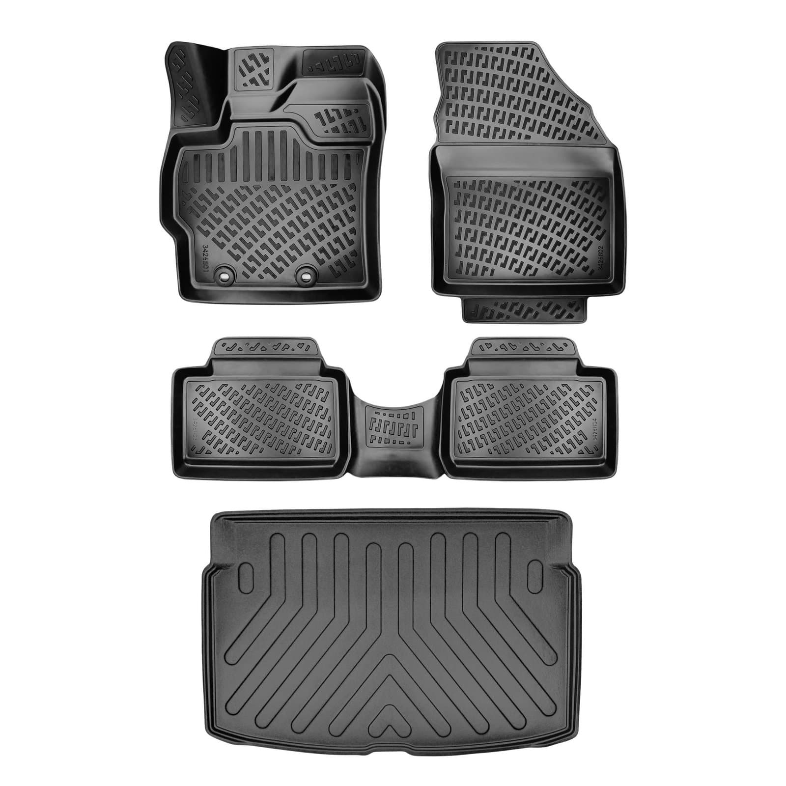 3D Auto Gummimatten &amp; Kofferraumwanne Set für Toyota Yaris (4.Gen) Baujahr ab 2020