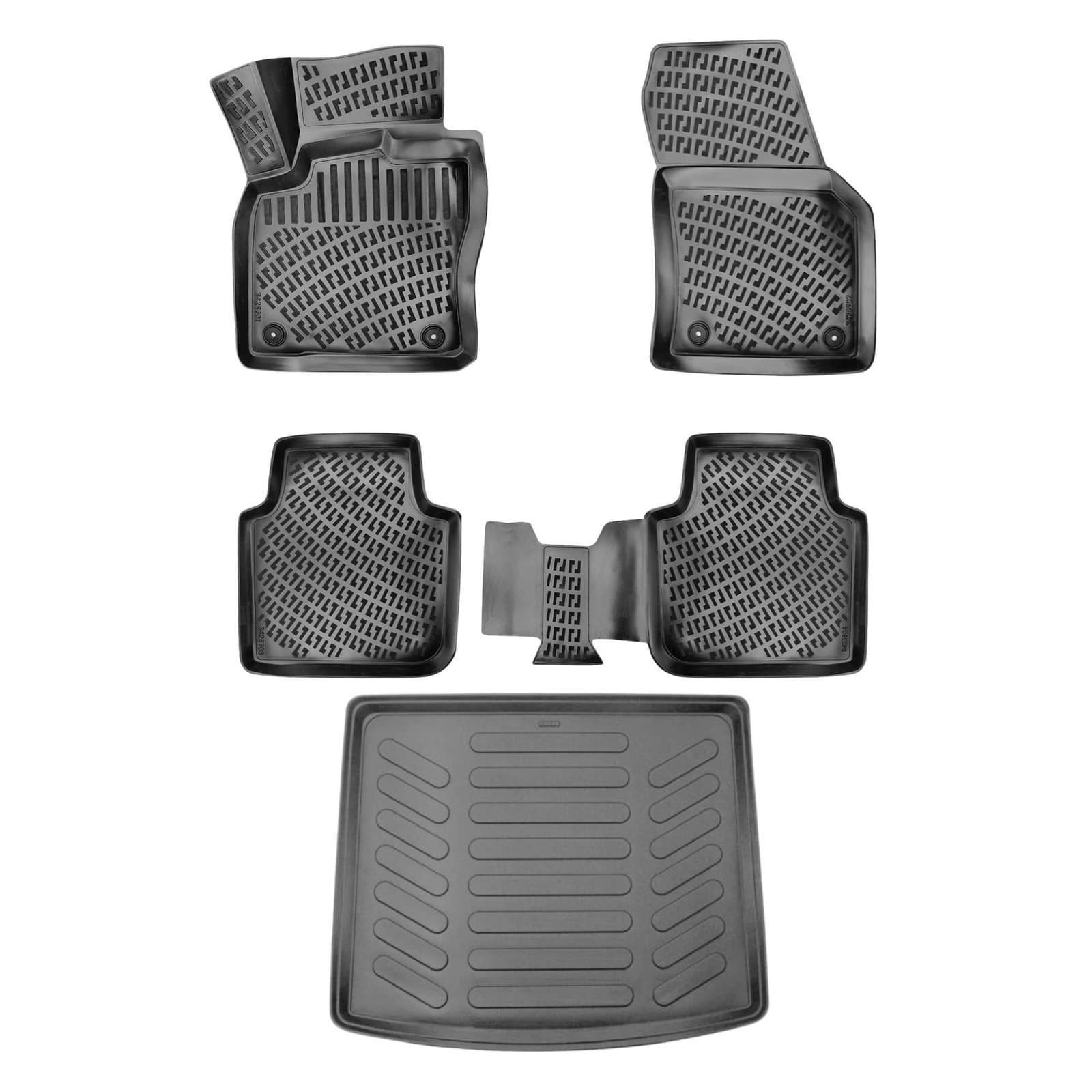 3D Auto Gummimatten &amp; Kofferraumwanne Set für VW Tiguan ALLSPACE Baujahr ab 2016