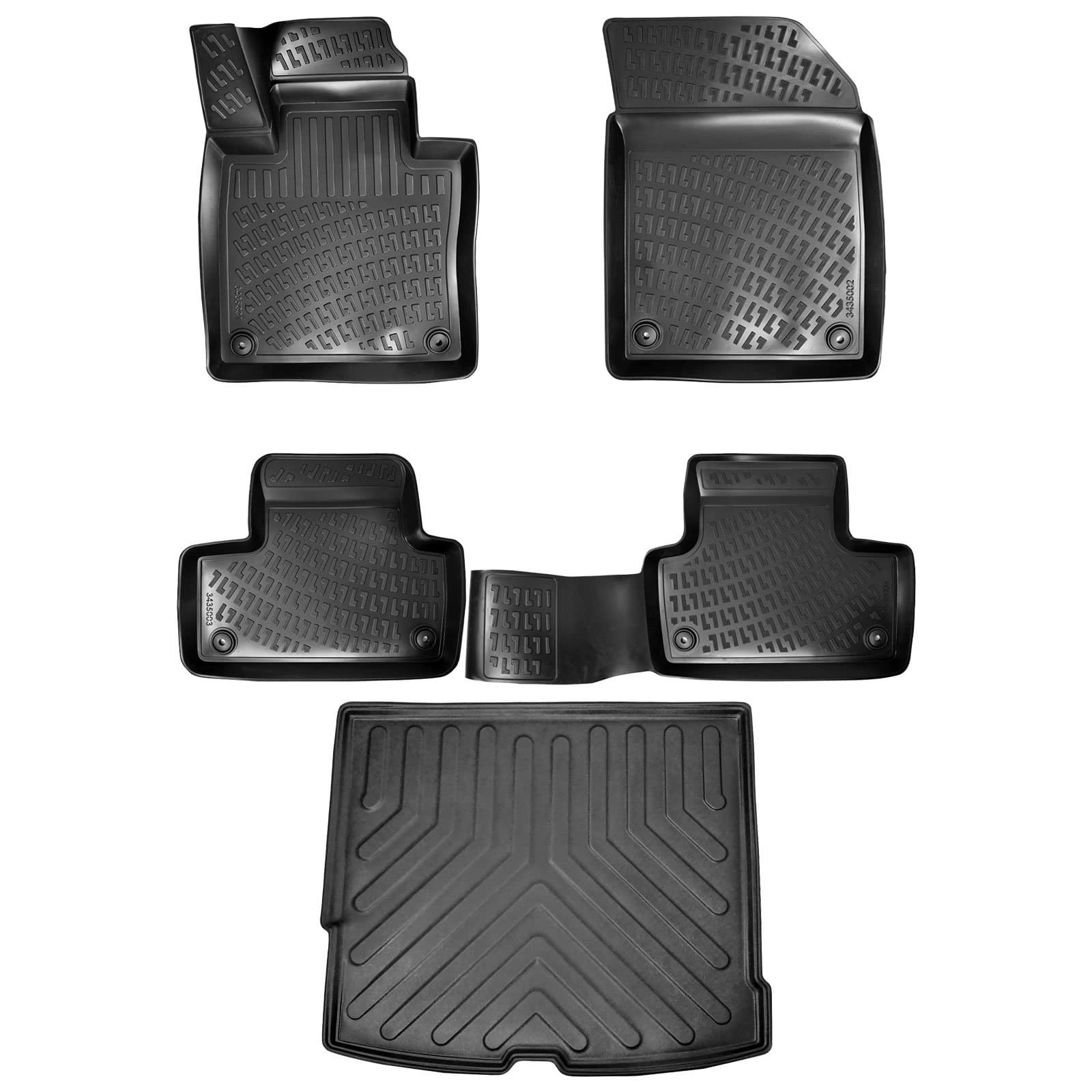 3D Auto Gummimatten &amp; Kofferraumwanne Set für Volvo XC60 (2.Gen) Baujahr ab 2017 ( Mitteltunnel passt Nicht in Recharge )