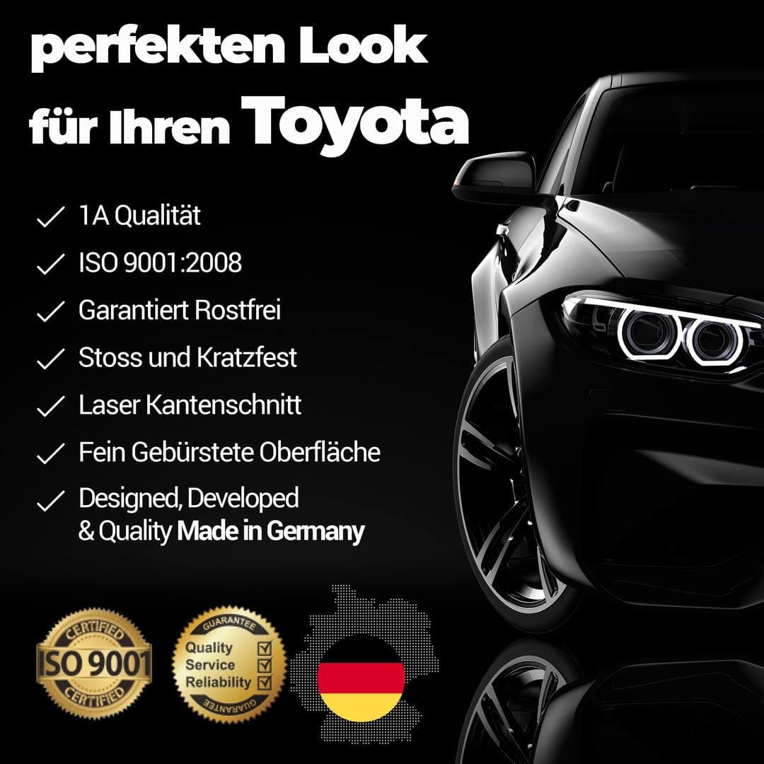 Ladekantenschutz aus Edelstahl Chrom mit Abkantung Passend für Toyota Prius (3.Gen) Baujahr 2009-2016