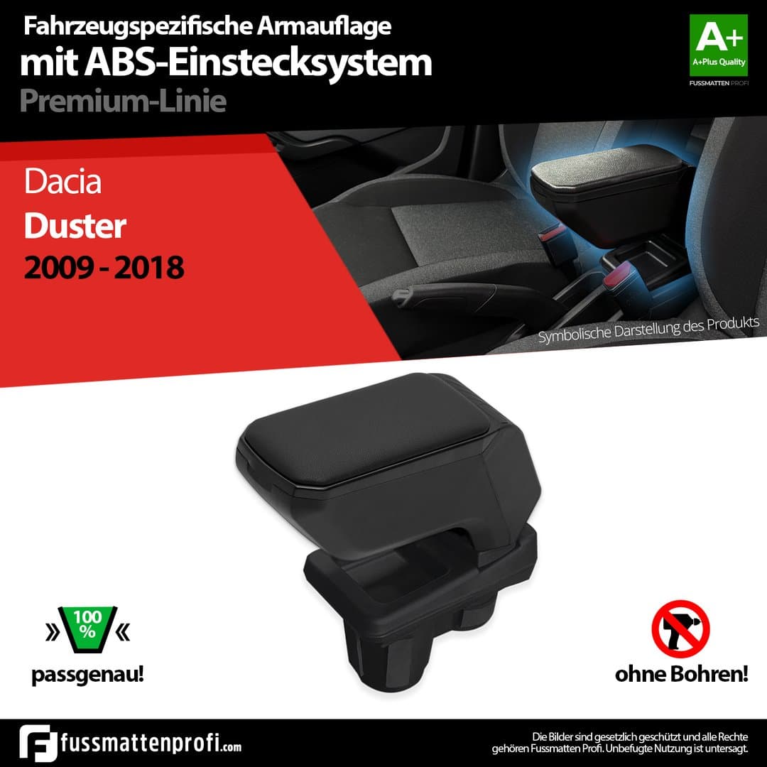 Mittelarmlehne Armauflage SCHWARZ Passend für Dacia Duster Baujahr 2009-2018