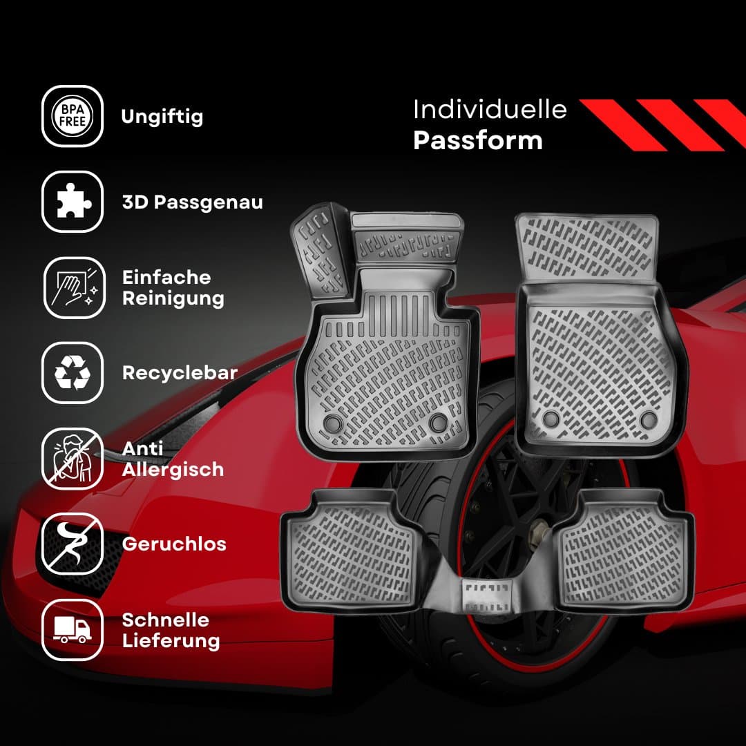 3D Fußmatten passend für Toyota Prius 2010-2017