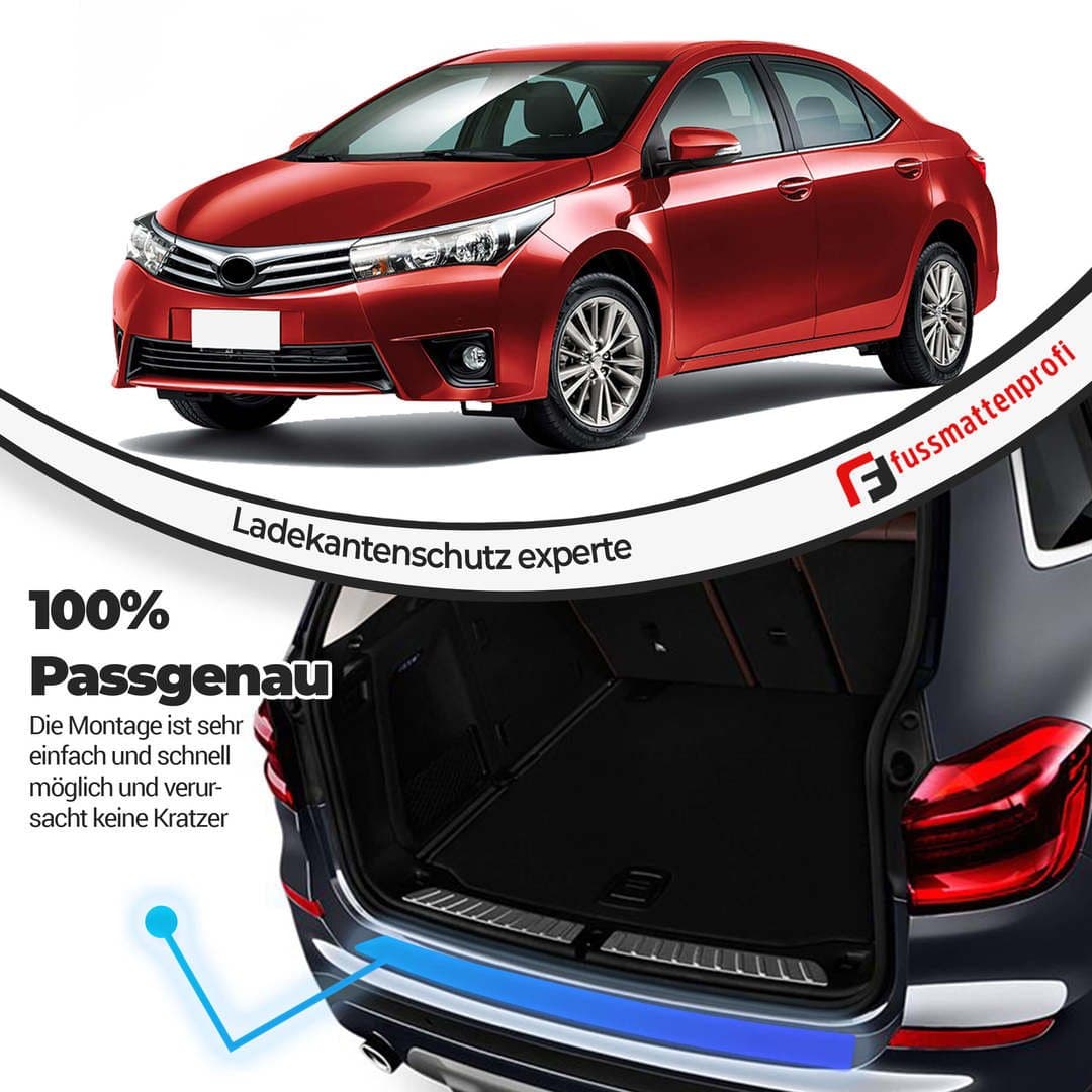 Ladekantenschutz aus Edelstahl Chrom mit Abkantung Passend für Toyota Avensis Kombi Baujahr 2008-2018