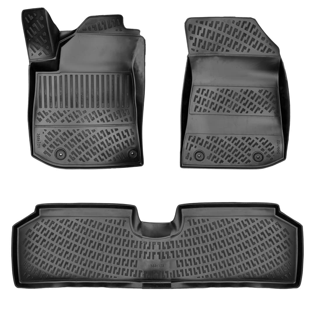 3D Auto Fussmatten Set passend für Kia E-Niro Elektro EV Baujahr ab 2022 ( passt nicht für Hybridmodell )