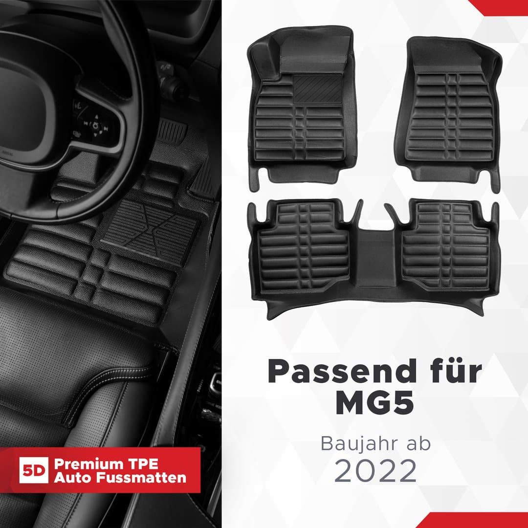5D Premium Auto Fussmatten TPE Set passend für MG5 Baujahr ab 2020