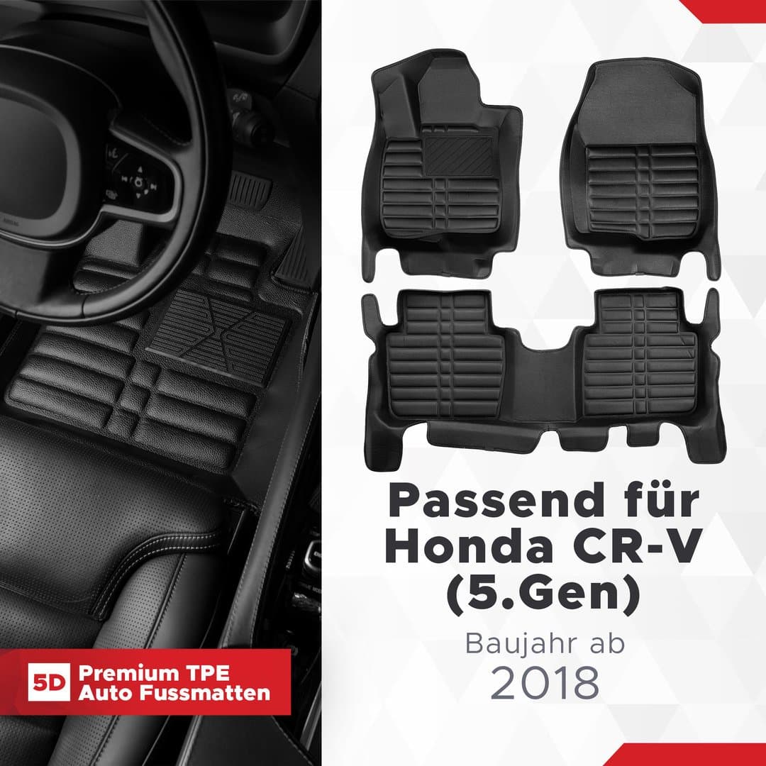 5D Premium Auto Fussmatten TPE Set passend für Honda CR-V (5.Gen) Baujahr 2018-2022
