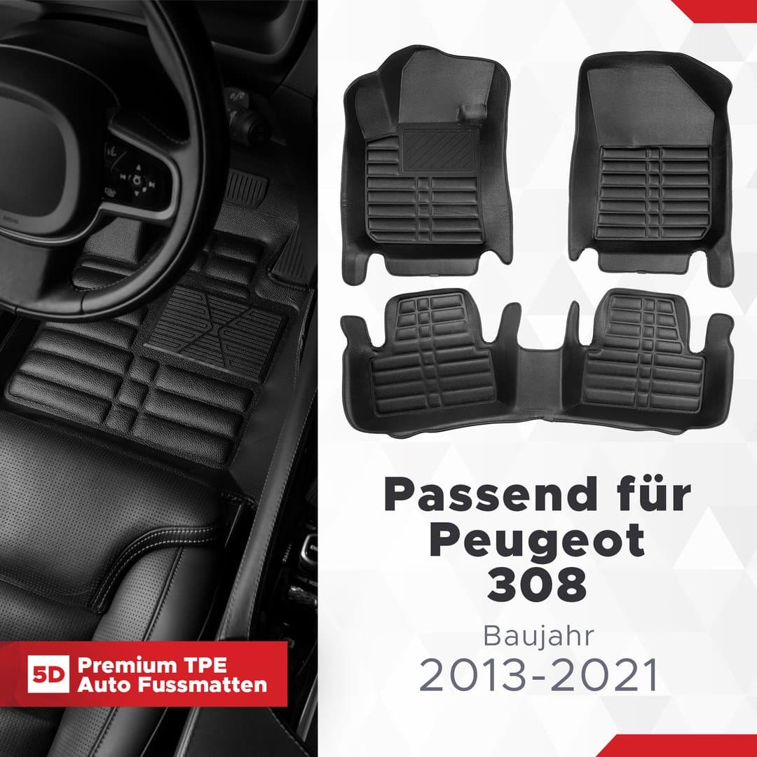 5D Premium Auto Fussmatten TPE Set passend für Peugeot 308 Baujahr 2013-2021