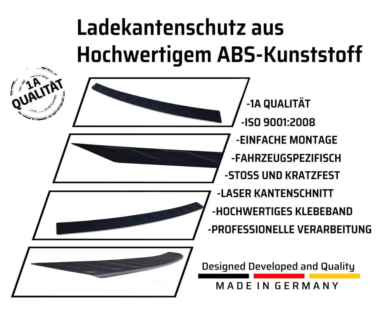 Stoßstangenschutz passgenau mit Abkantung ABS Plastik Schwarz Passend für Volvo XC 60 (2.Gen) Baujahr ab 2017