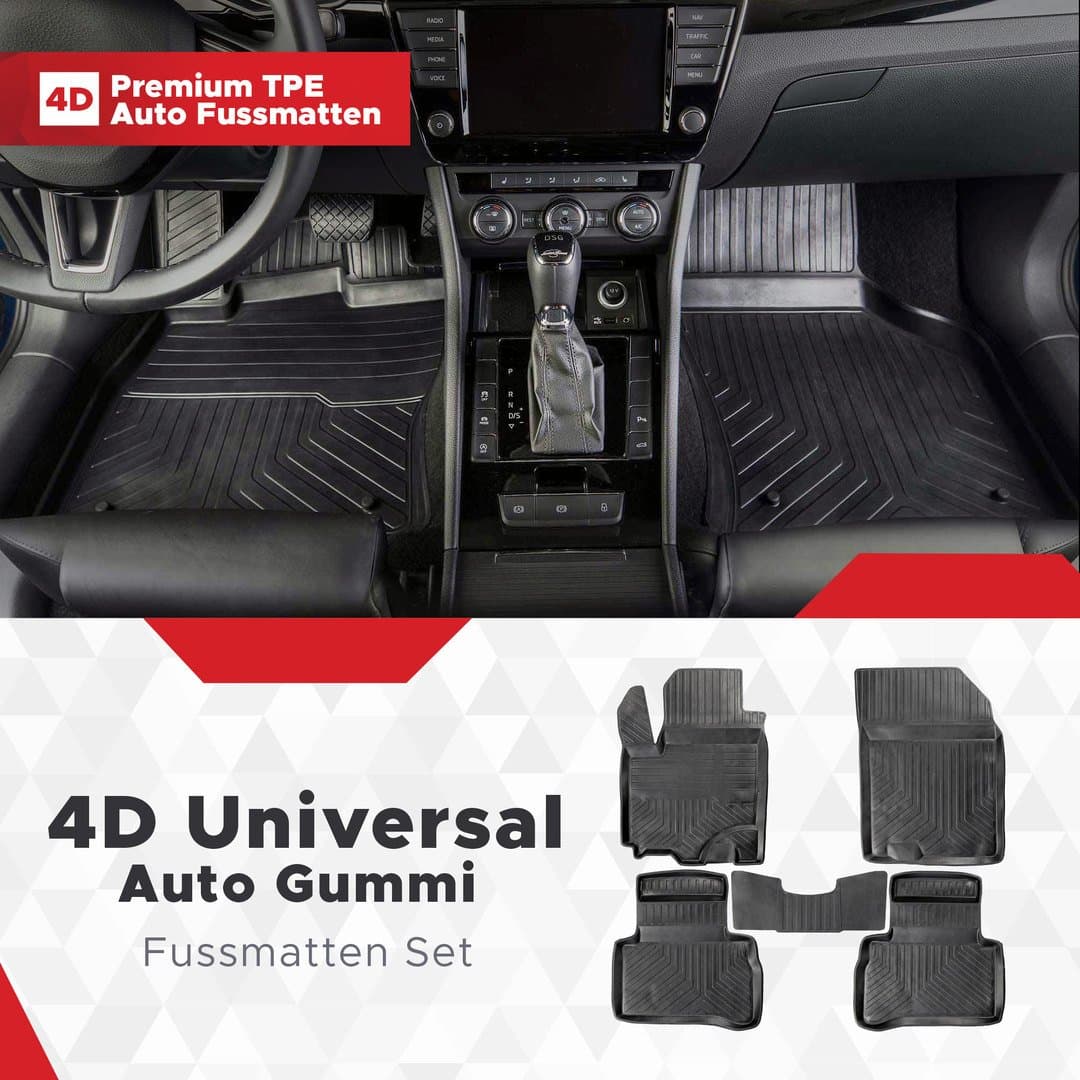 3D Universal Auto Gummi Fussmatten Set