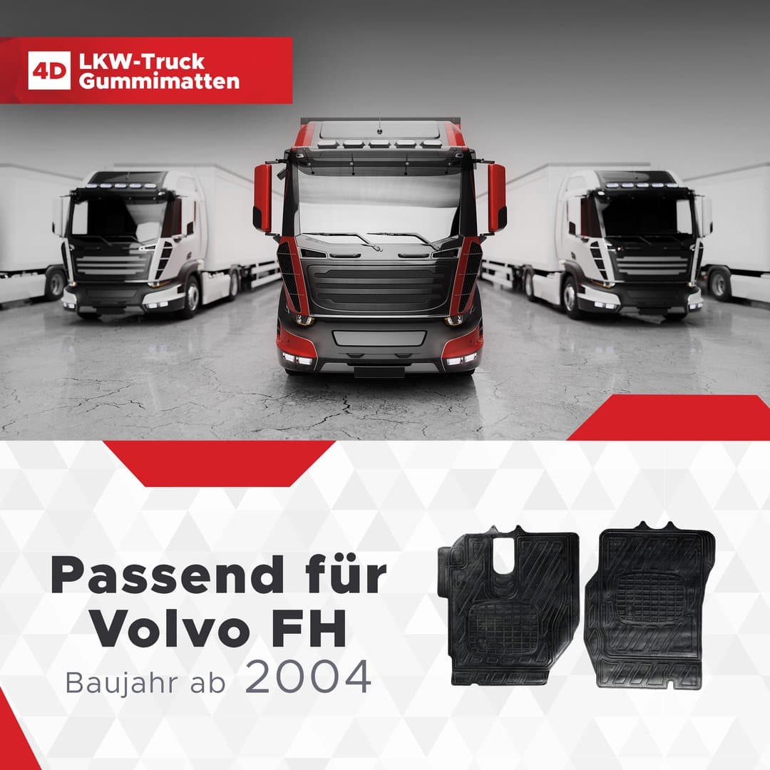 LKW Gummi Fussmatten 3D Passend für Volvo FH Serie Baujahr ab 2004