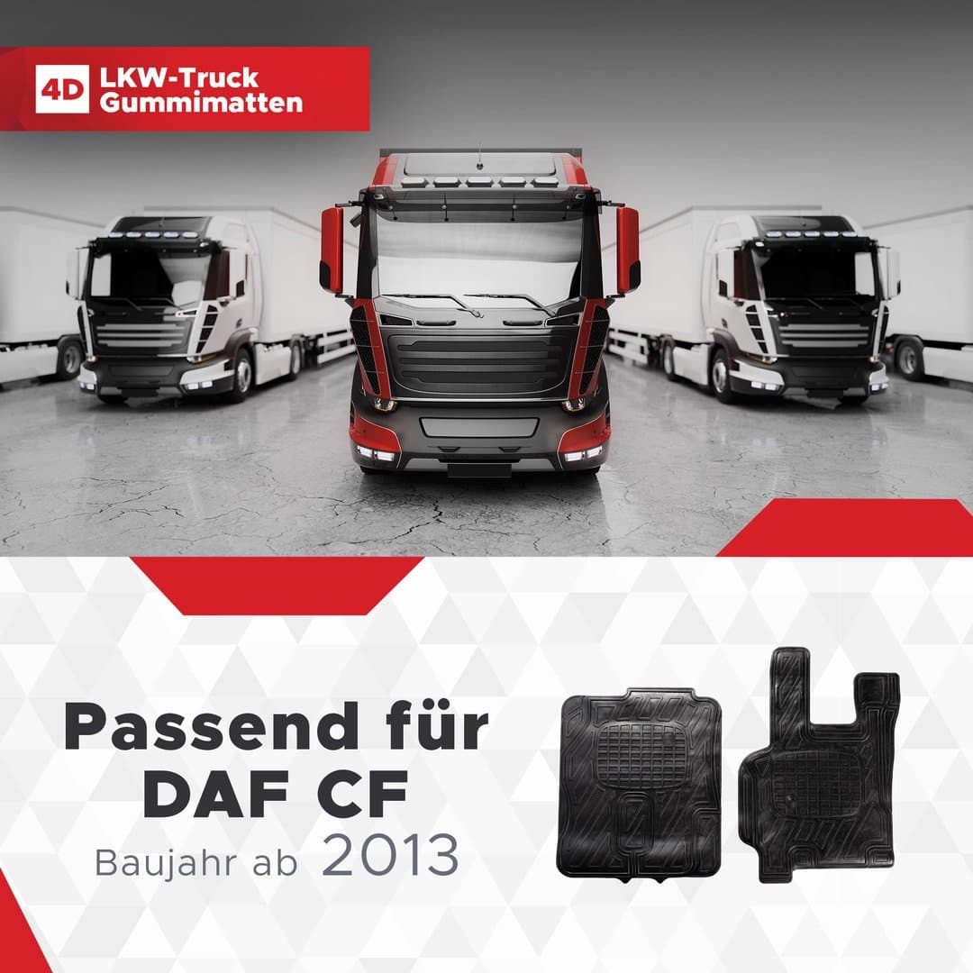 LKW Gummi Fussmatten 3D Passend für DAF CF Serie Baujahr ab 2013