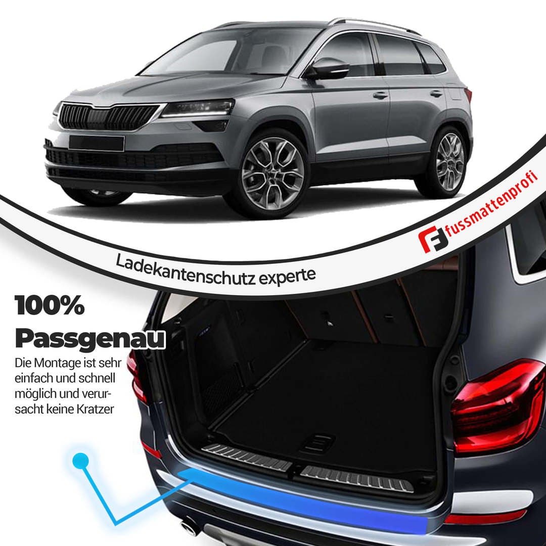 Ladekantenschutz aus Edelstahl Chrom mit Abkantung Passend für Skoda Scala Baujahr ab 2018