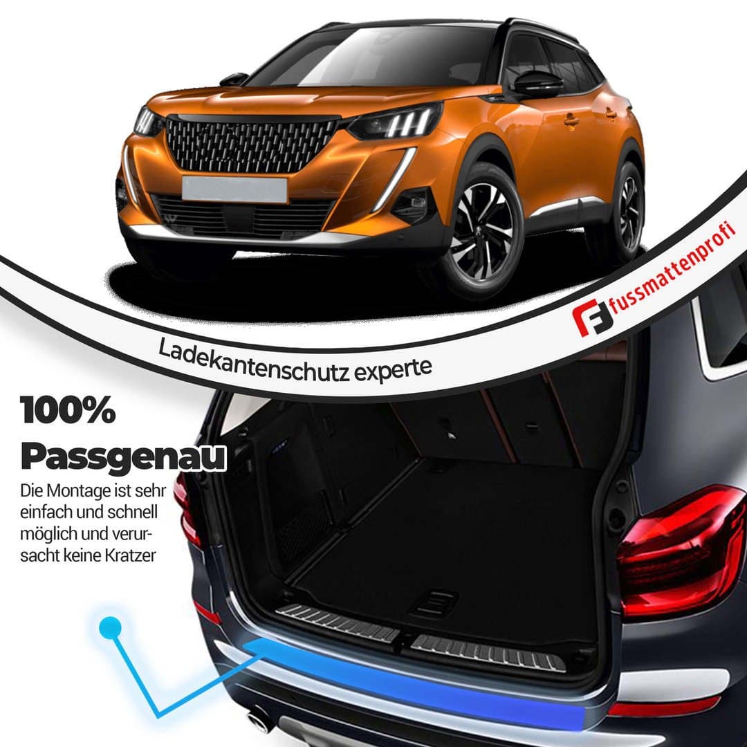 Gepäckschwelle Innenschutz aus Edelstahl Chrom Passend für Peugeot 2008 (2.Gen) Baujahr ab 2018