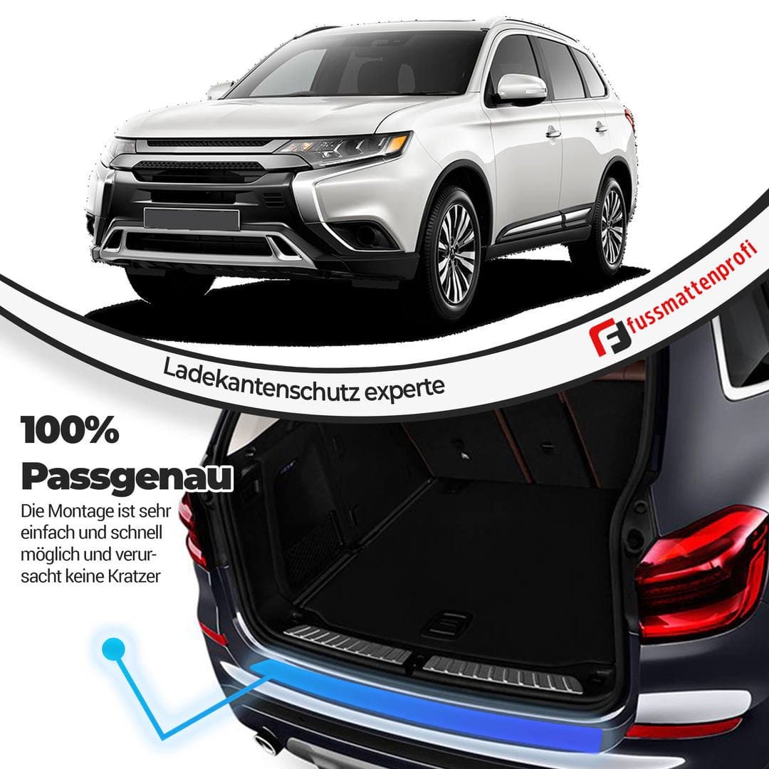 Ladekantenschutz aus Edelstahl Chrom Passend für Mitsubishi Outlander (3.Gen) Baujahr 2012-2015