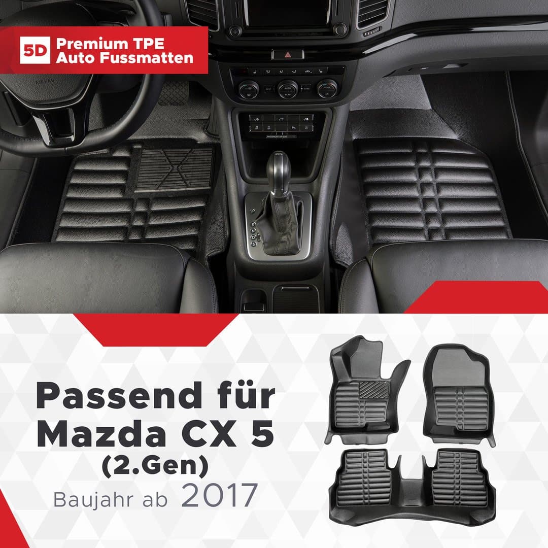 5D Premium Auto Fussmatten TPE Set passend für Mazda CX 5 (2.Gen) Baujahr ab 2017