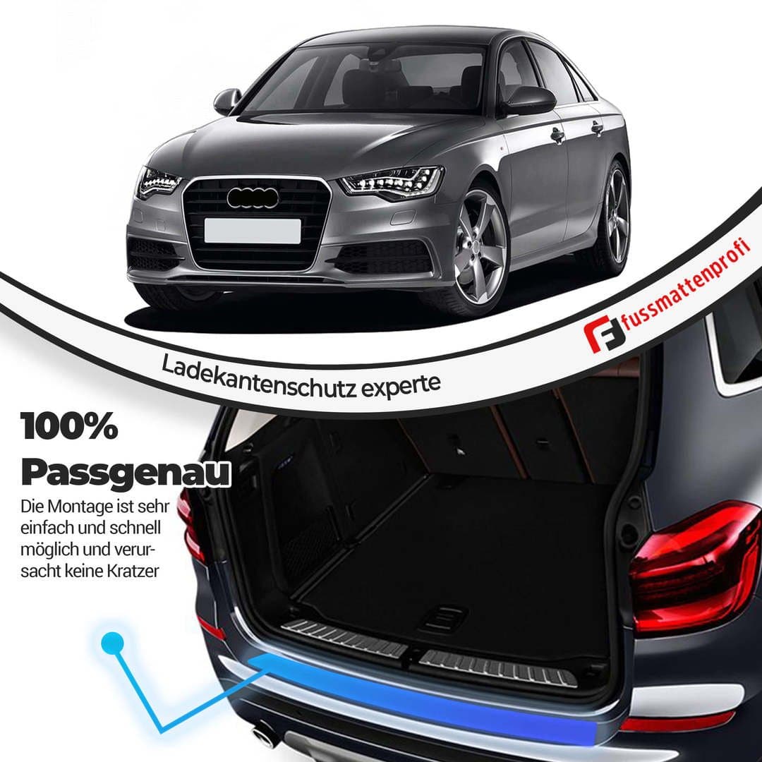 Ladekantenschutz Tuningteile aus Edelstahl Chrom mit Abkantung Kompatibel für Audi A3 Sportback (8V) Baujahr 2013-2020