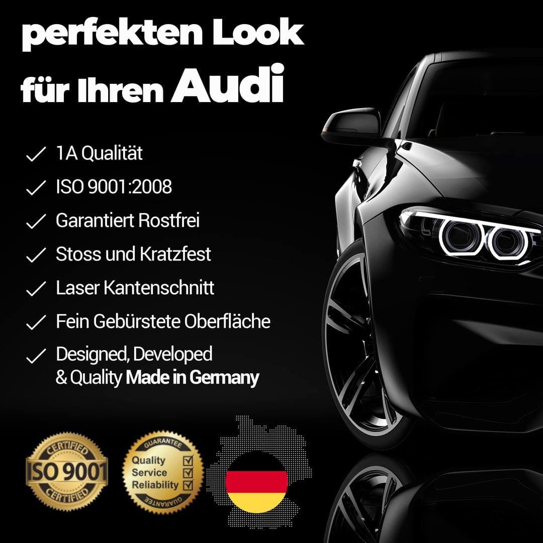 Ladekantenschutz Tuningteile aus Edelstahl Chrom mit Abkantung Kompatibel für Audi A3 Sportback (8V) Baujahr 2013-2020