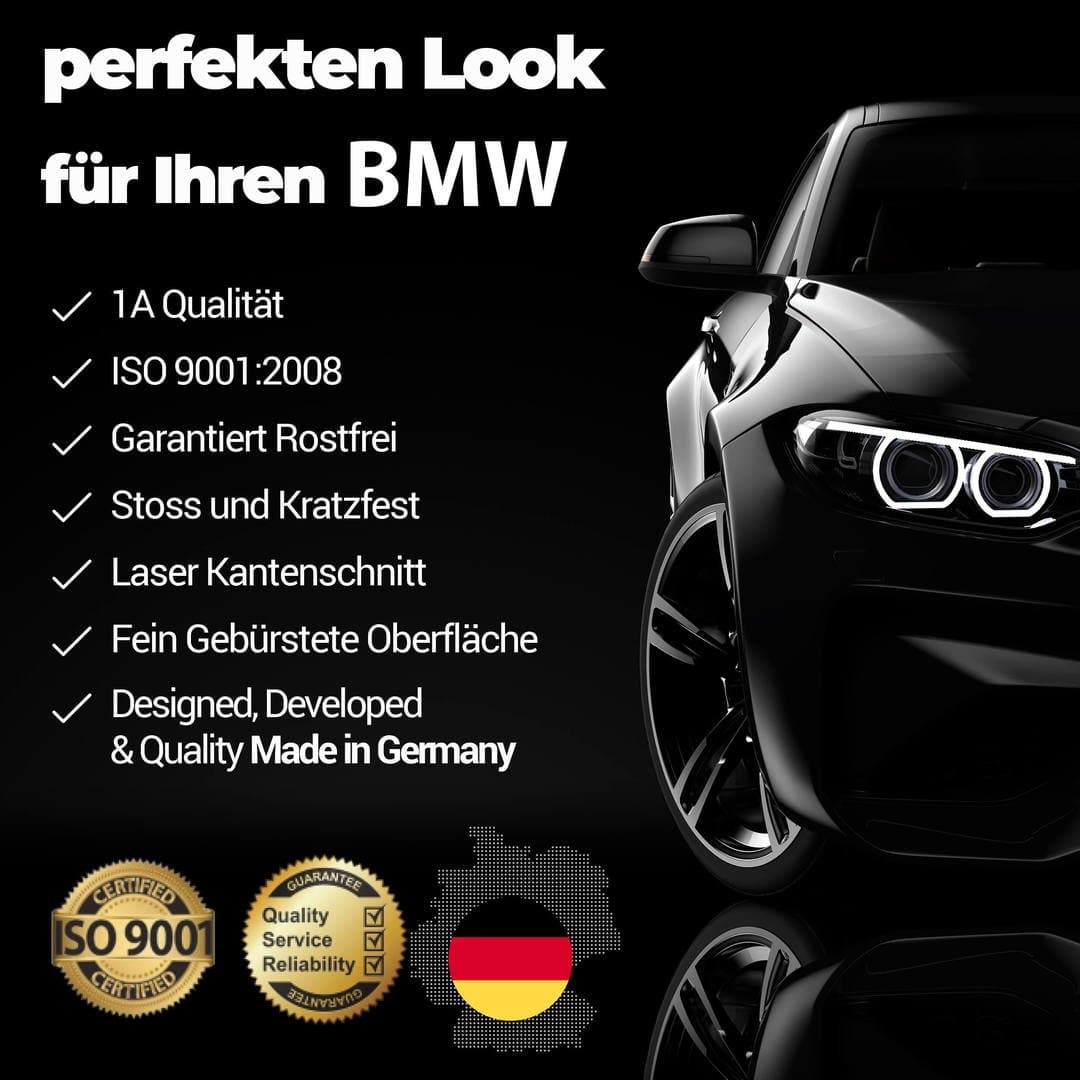 Tuning Teile Ladekantenschutz Stoßstangenschutz Kompatibel für BMW 1 (E87) Baujahr 2007-2011 aus Edelstahl Chrom mit Abkantun