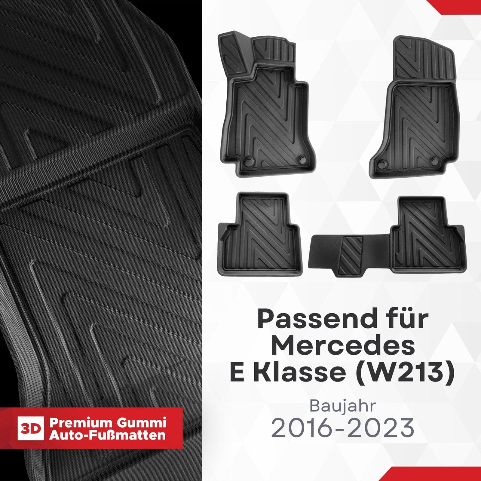 3D Fussmatten passend für Mercedes E Klasse (W213) 2016-2023