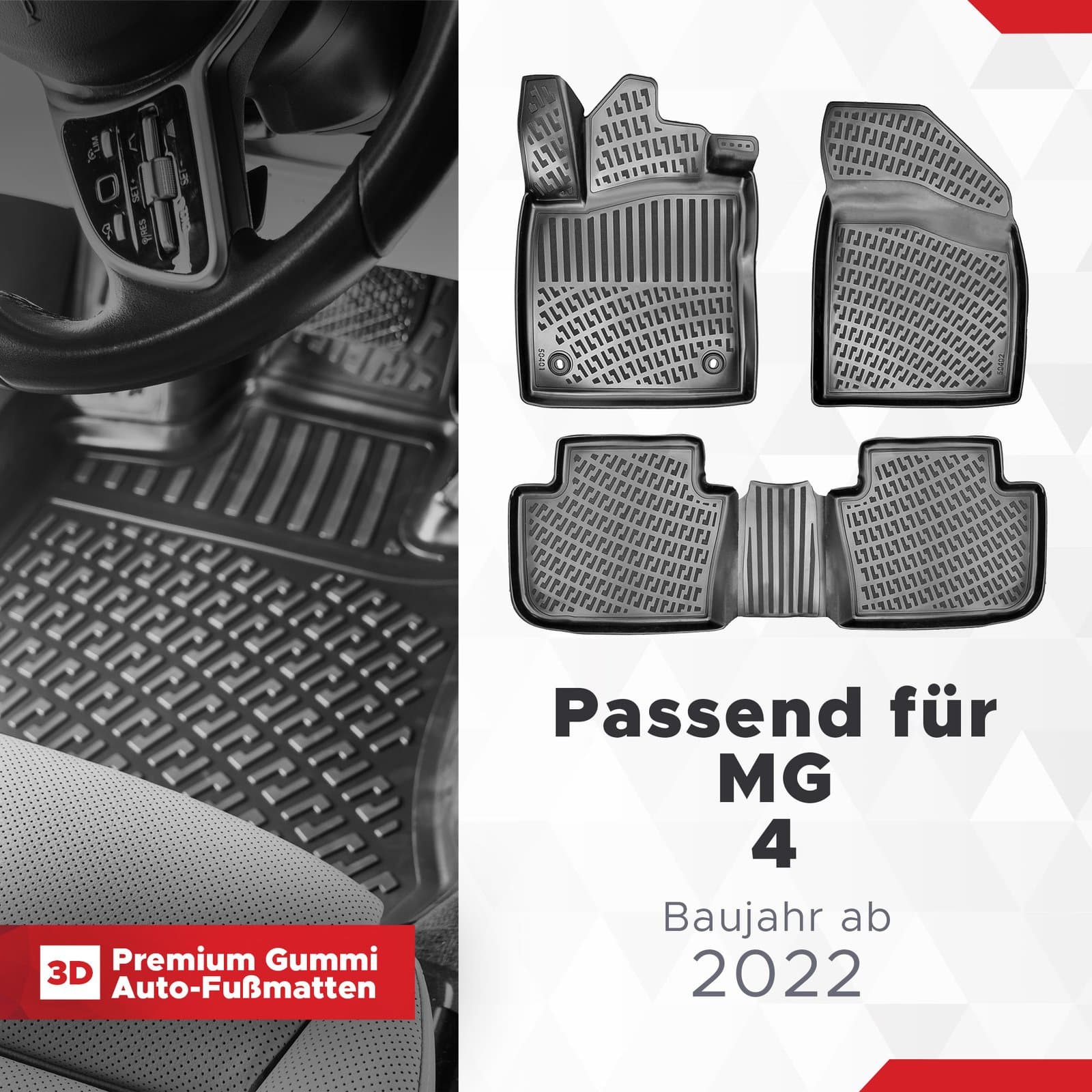 3D Auto Fussmatten Set passend für MG 4 Baujahr ab 2022