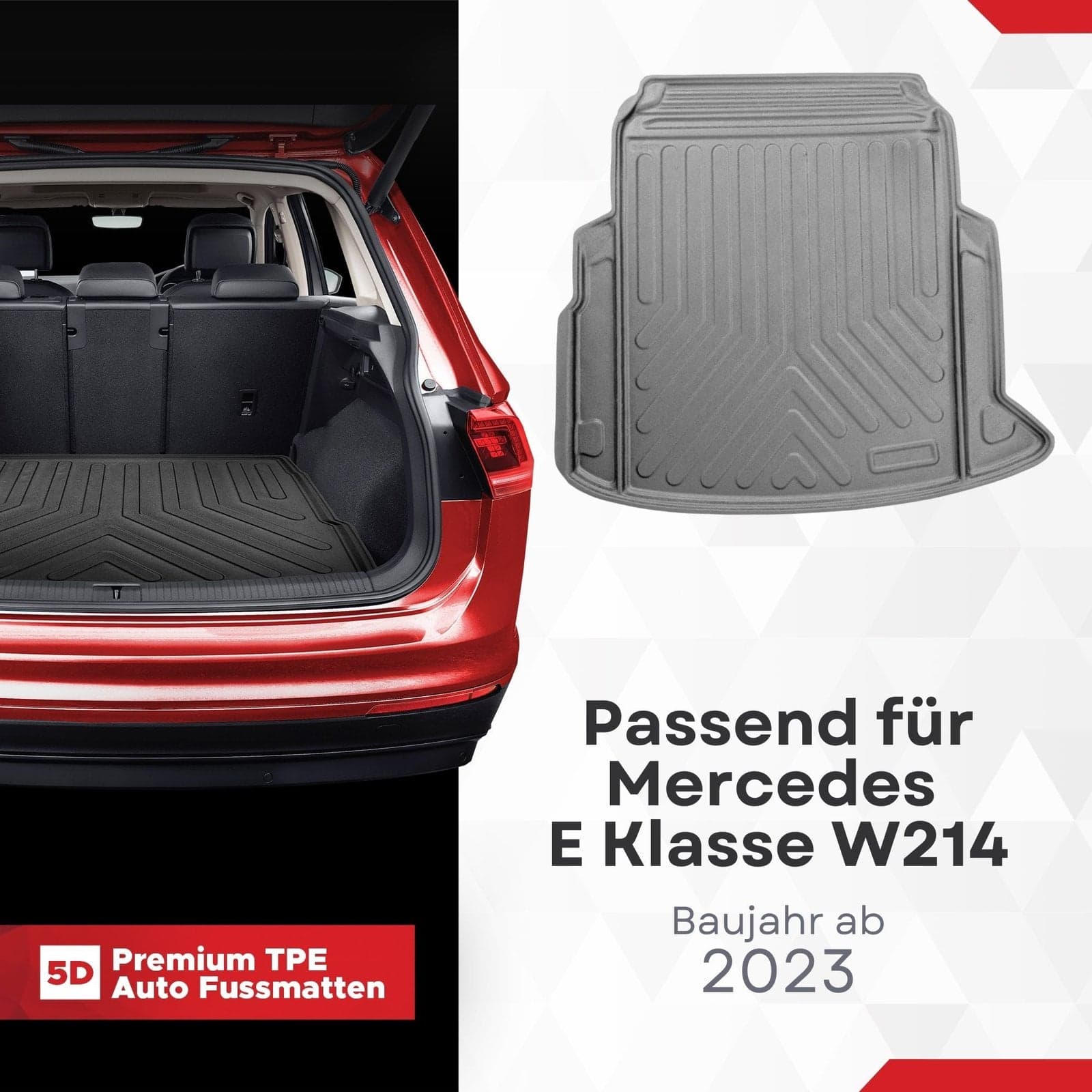 3D Kofferraummatte passend für Mercedes E Klasse W214 Baujahr ab 2023