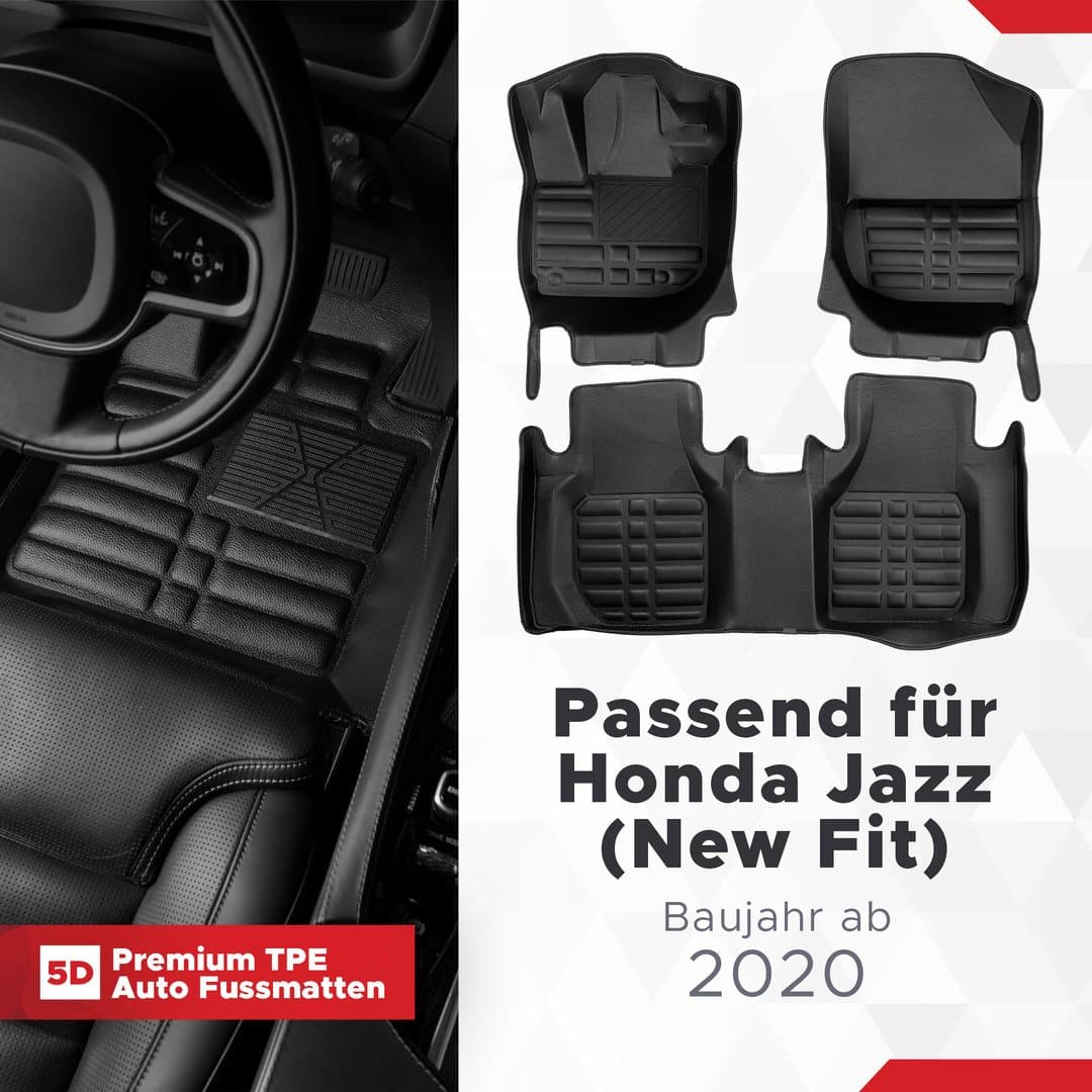 5D Premium Auto Fussmatten TPE Set passend für Honda Jazz ( New Fit ) Baujahr ab 2020