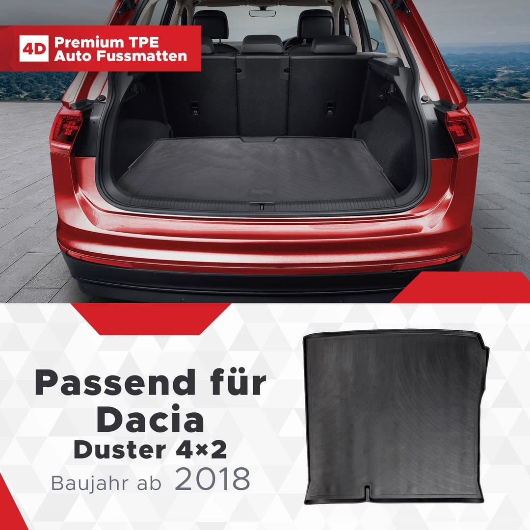 3D Kofferraum Matte passend für Dacia Duster 4x2 ab 2018