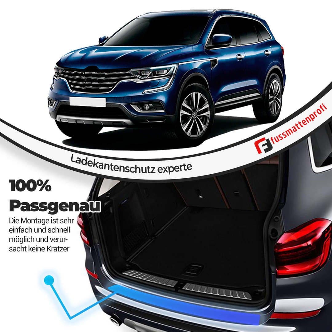 Chrom Ladekantenschutz Gebürstet aus Edelstahl Mit Abkantung Passend für Renault Megane 4 Baujahr ab 2016
