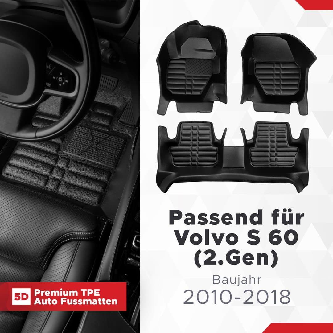5D Premium Auto Fussmatten TPE Set passend für Volvo S 60 (2.Gen) Baujahr 2010-2018