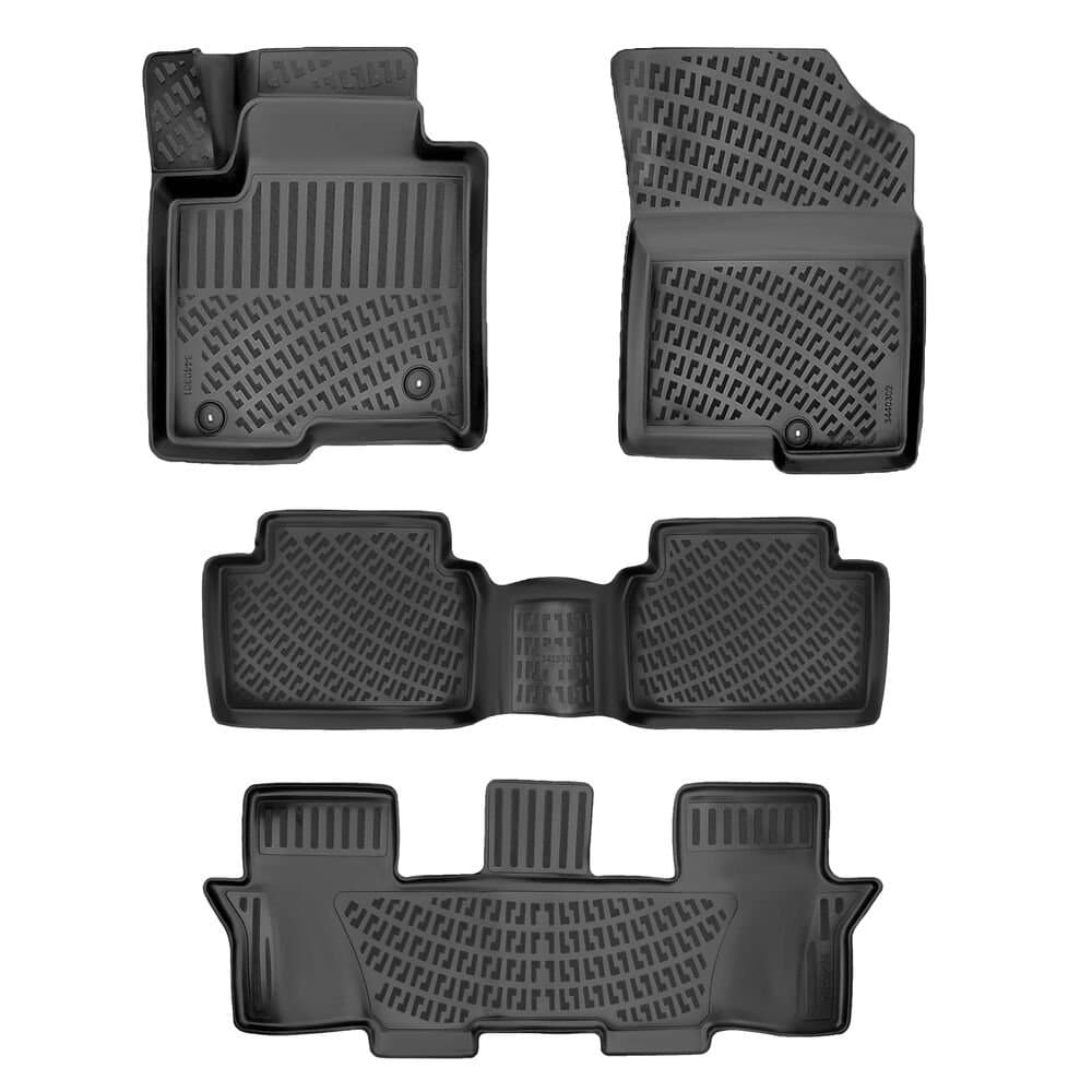 3D Auto Fussmatten Set passend fĂŒr Kia SORENTO HYBRID 7 Sitz Baujahr ab 2021