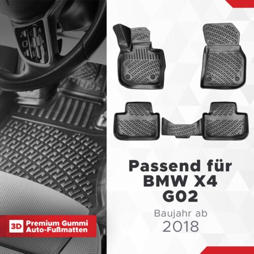 BMW X4 (G02) ab 2018 – Fussmatten 3D