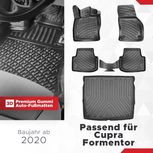 Cupra Formentor (Oberer Ladeboden) 2020–2024 – Fussmatten- und Kofferraumset 3D