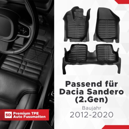 Dacia Sandero (2. Gen) 2012–2020 – Fussmatten 5D